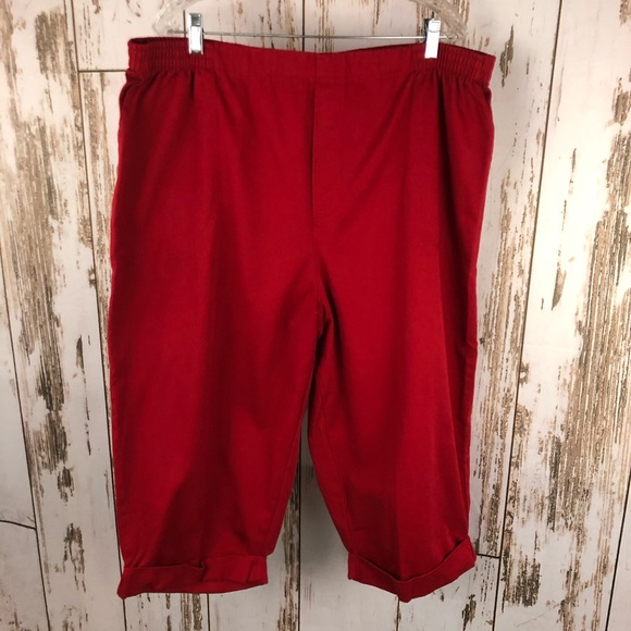 White Stag Pants - White Stag Plus, Red Capris, Size 24W.  H2